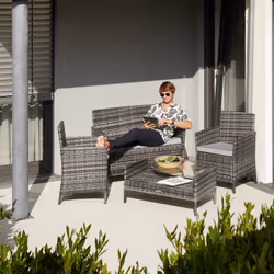 TecTake 403691 set mobili da esterno Grigio