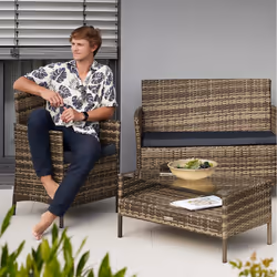 TecTake 403693 set mobili da esterno Marrone