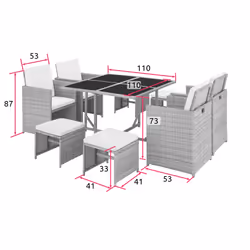 TecTake 403735 set mobili da esterno Marrone