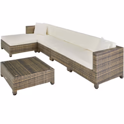 TecTake 403743 divano 5 seduta(e) Marrone