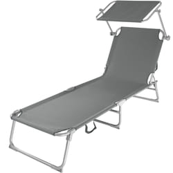 TecTake 403786 sedia a sdraio Grigio Poliestere, Acciaio