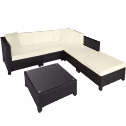 TecTake 403833, Esterno, Nero, 5 seduta(e)