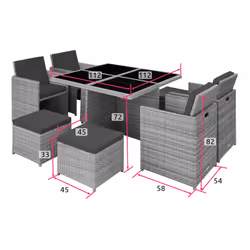 TecTake 403844 set mobili da esterno Nero