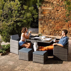 TecTake 403846 set mobili da esterno Grigio