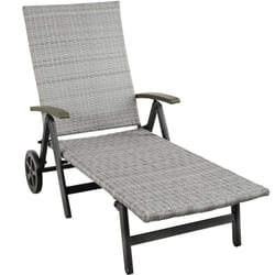 TecTake 403746 sedia a sdraio Grigio Alluminio, Legno, Plastica