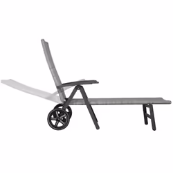 TecTake 403746 sedia a sdraio Grigio Alluminio, Legno, Plastica