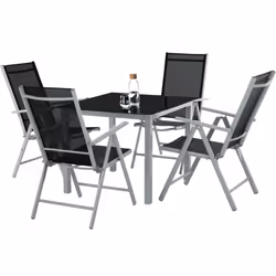 TecTake 403906 set mobili da esterno Argento, Grigio