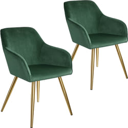 TecTake 404002 set di mobili per soggiorno Verde, Oro