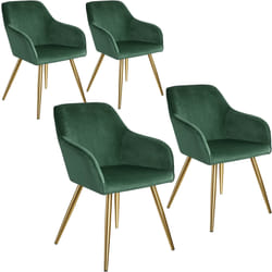 TecTake 404003 set di mobili per soggiorno Verde, Oro