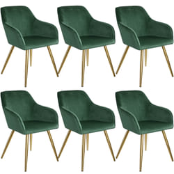 TecTake 404004 set di mobili per soggiorno Verde, Oro