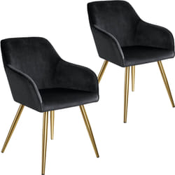 TecTake 404014 set di mobili per soggiorno Nero, Oro