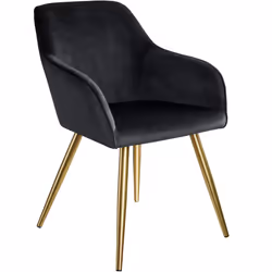 TecTake 404014 set di mobili per soggiorno Nero, Oro