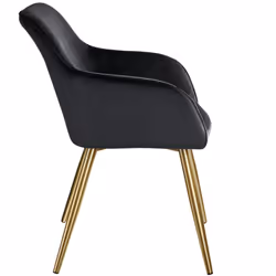 TecTake 404014 set di mobili per soggiorno Nero, Oro