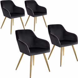 TecTake 404015, Nero, Oro, 4 seduta(e)