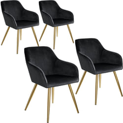 TecTake 404015 set di mobili per soggiorno Nero, Oro