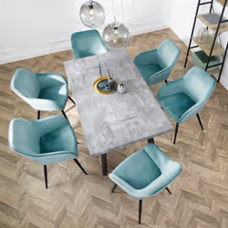 TecTake 404054 set di mobili per soggiorno Nero, Turchese