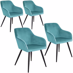 TecTake 404055, Nero, Turchese, 4 seduta(e)