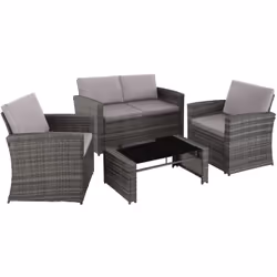 TecTake 404132, Esterno, Grigio, 4 seduta(e)