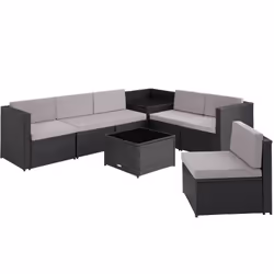 TecTake 404233, Salone, Nero