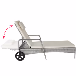 TecTake 404242 sedia a sdraio Grigio Poliestere, Alluminio