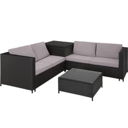 TecTake 404298 divano 4 seduta(e) Nero, Grigio