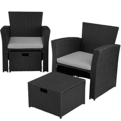 TecTake 404299 set mobili da esterno Nero, Grigio