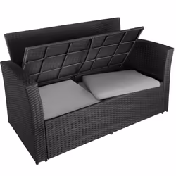 TecTake 404299 set mobili da esterno Nero, Grigio
