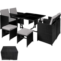 TecTake 404318 set mobili da esterno Nero, Grigio