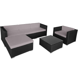 TecTake 404324 divano 5 seduta(e) Nero, Grigio