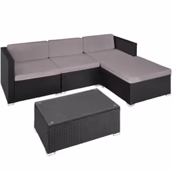 TecTake 404325, Esterno, Nero, Grigio, 4 seduta(e)