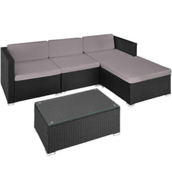TecTake 404325 divano 4 seduta(e) Nero, Grigio
