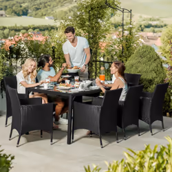 TecTake 404329 set mobili da esterno Grigio, Marrone