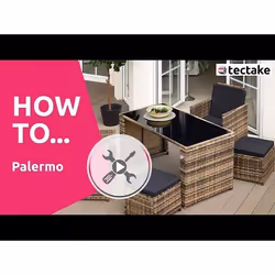 TecTake 404330 set mobili da esterno Nero, Grigio