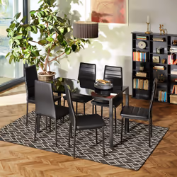 TecTake 404381 set di mobili per soggiorno Nero