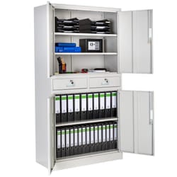 TecTake 404391 schedario e accessori Acciaio Grigio