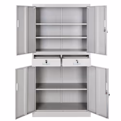 TecTake 404391 schedario e accessori Acciaio Grigio