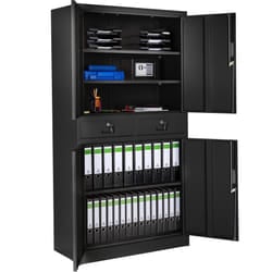 TecTake 404392 schedario e accessori Acciaio Nero