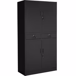 TecTake 404392 schedario e accessori Acciaio Nero