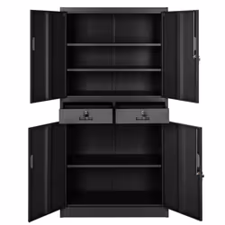 TecTake 404392 schedario e accessori Acciaio Nero