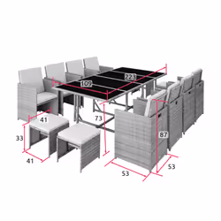 TecTake 404394 set mobili da esterno Grigio