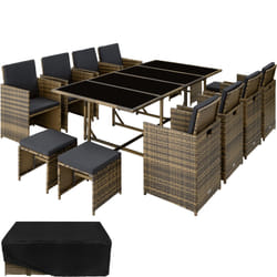 TecTake 404395 set mobili da esterno Grigio, Marrone