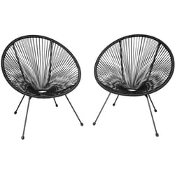 TecTake 404405 sedia da esterno Acciaio, Plastica Nero