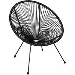 TecTake 404405 sedia da esterno Acciaio, Plastica Nero