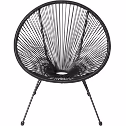 TecTake 404405 sedia da esterno Acciaio, Plastica Nero