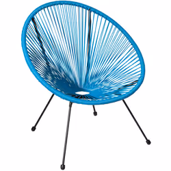 TecTake 404409 sedia da esterno Acciaio, Plastica Blu
