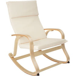 Tectake - Sedia a dondolo Roca in legno di betulla 150 kg - Sedia a dondolo, sedia dondolo, sedia relax