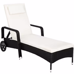 TecTake 404585 sedia a sdraio Nero, Beige Poliestere, Metallo