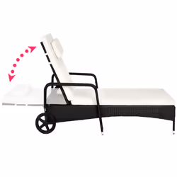 TecTake 404585 sedia a sdraio Nero, Beige Poliestere, Metallo
