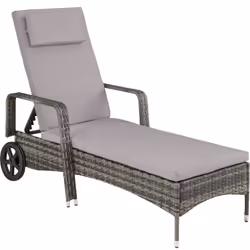 TecTake 404588 sedia a sdraio Grigio Poliestere, Metallo