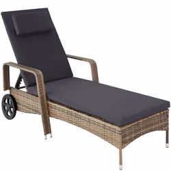 TecTake 404589 sedia a sdraio Grigio, Marrone Poliestere, Metallo